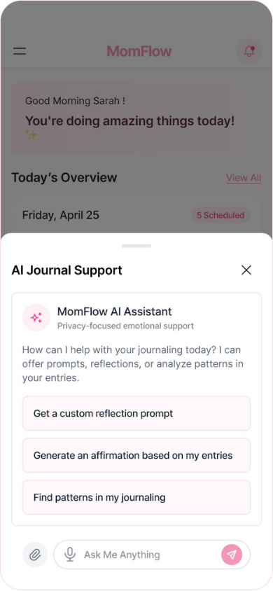 AI Journal wireframe