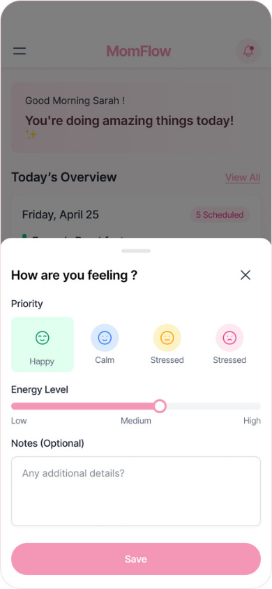 How are you feeling wireframe
