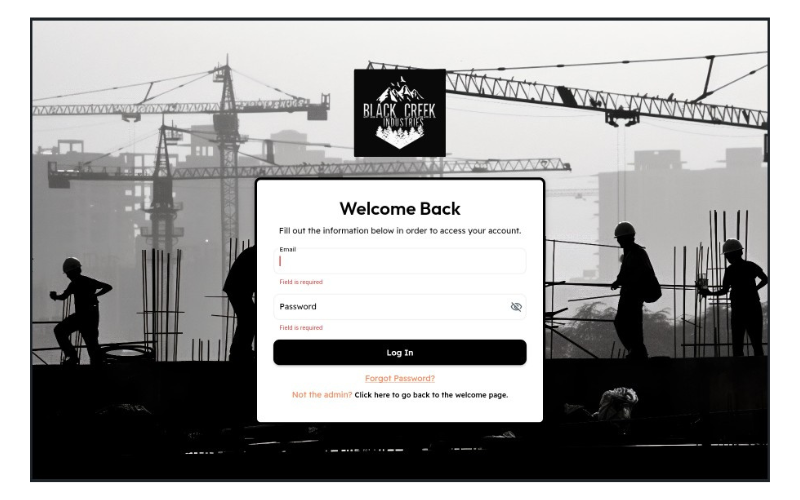 BCI Maintenance App - Login