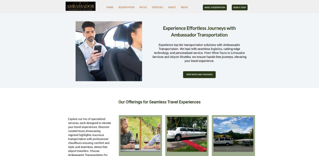 Ambassador Transportation – Website Redesign