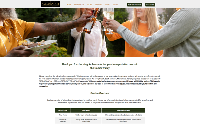 Ambassador Transportation – Reservation